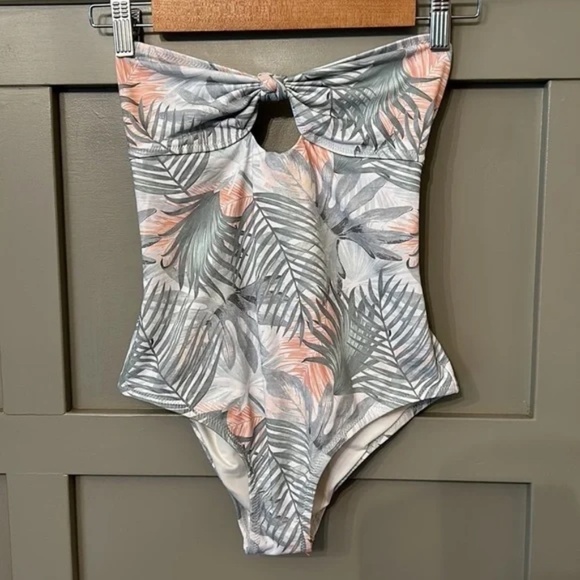 Eberjey Lulu Palmera Tropical Leaf One Piece Cutout Swimsuit Size Small - Picture 5 of 12